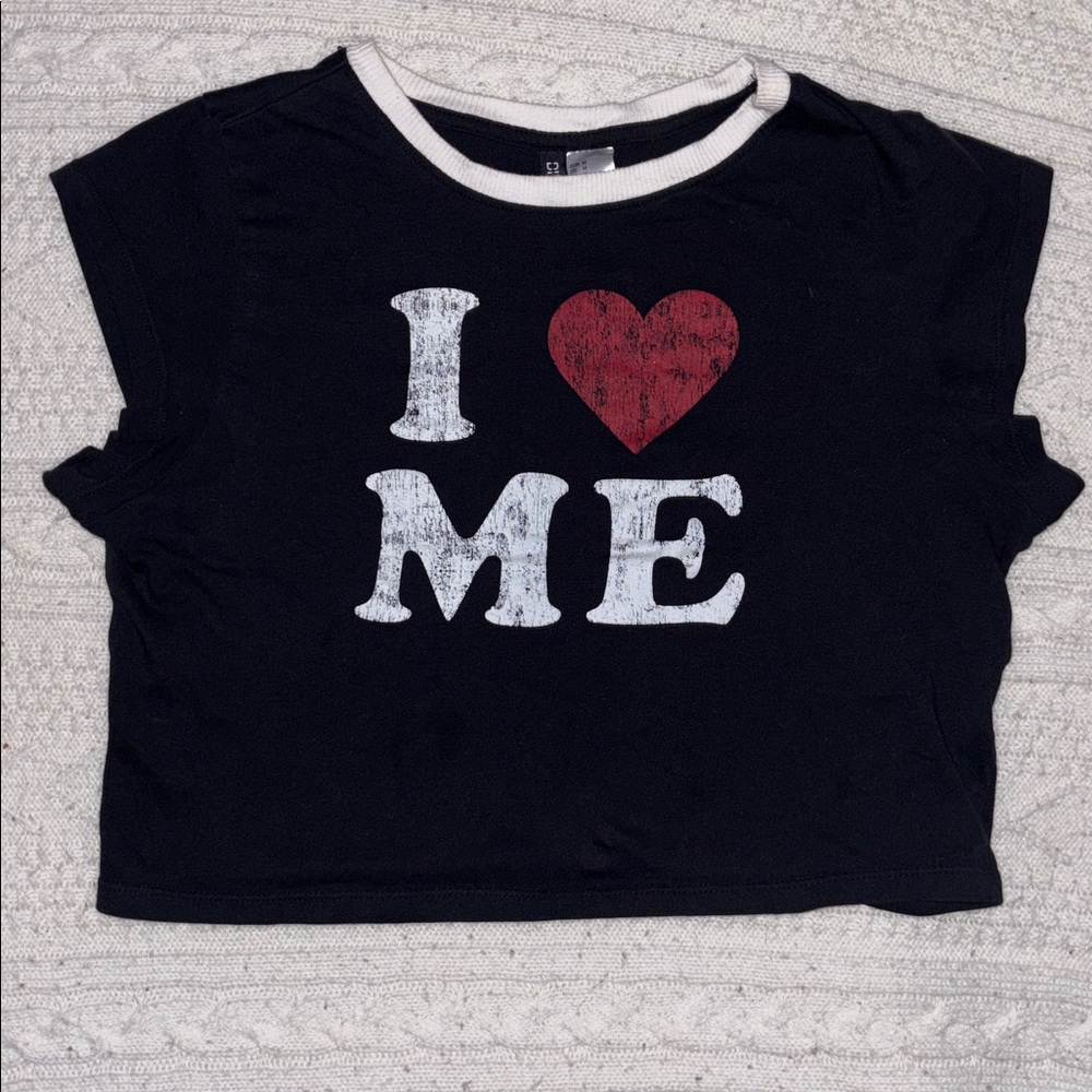 H&M Black Cropped Tee